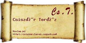 Csiszár Teréz névjegykártya